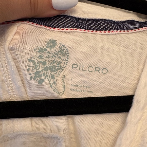 Anthropologie- PILCRO Cream Short Sleeve Top - Picture 2 of 4